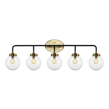 Caleb Brass Vanity Wall Sconce Clear